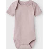 Romper - 3-pack - Zacht - Ribgebreide Stof - Korte Mouwen - Drukknoopsluiting