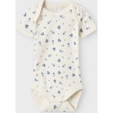 Romper - 3-pack - Zacht - Ribgebreide Stof - Korte Mouwen - Drukknoopsluiting