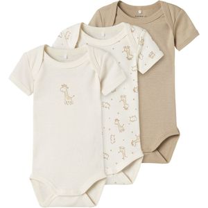 Romper - 3-pack - Zacht - Praktisch - Korte Mouwen - Ribgebreide Stof