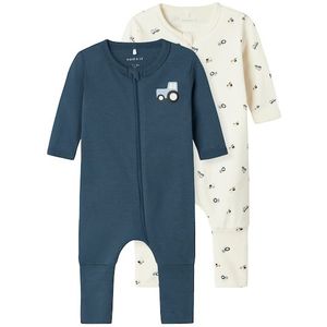 Pyjama - Lange Mouwen - Blauw - 51% Biologisch Katoen