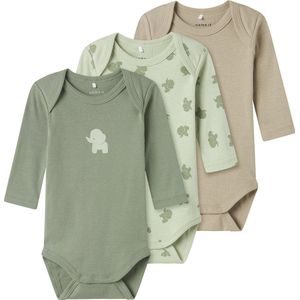 Name It - NbmBody - Romper L/S - 3-pack - Sea Schuim Eleph