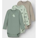 Name It - NbmBody - Romper L/S - 3-pack - Sea Schuim Eleph