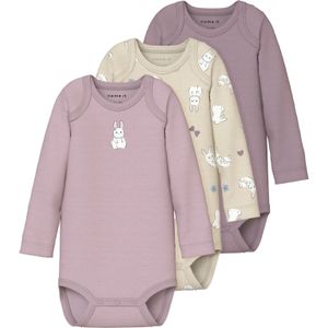 Name It Body "NBFBODY 3P LS SUMMR SAND RABBIT NOOS"