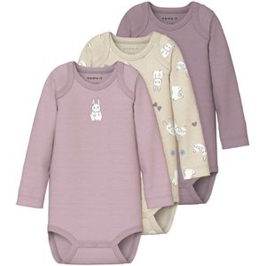 Name it baby 3 stuks damesbodysuits Ls Summr Rabbit Noos zomerzand Numeric_68, zomerzand, numeric_68, Zomer zand