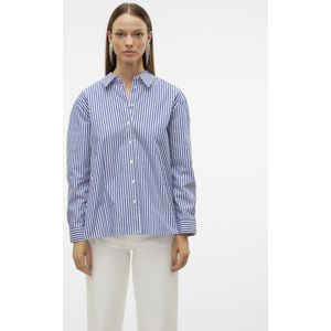 Vero Moda - Vminge Tone L Hirt - Wit/Blauw - Longsleeve