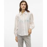 VERO MODA - VMKAVA - Blouse - Wit - Lange Mouw - Normale Pasvorm