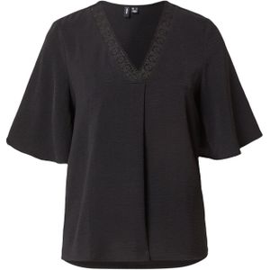Vero Moda - Vmalva 2/4 Lace Top Wvn Ga Blouse - Zwart
