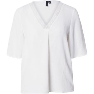 Top - V-Hals - Kanten Detail - Regular Fit - 2/4 Wijde Mouwen