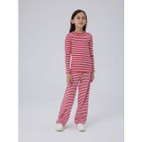 T-shirt - Verticaal Gestreept - Ribgebreid - Slim Fit - O-hals - Lange Mouwen