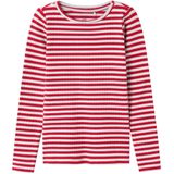 T-shirt - Verticaal Gestreept - Ribgebreid - Slim Fit - O-hals - Lange Mouwen