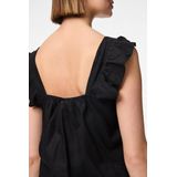 Pieces - Pcpia Sl Top Wvn Noos - Top - Zwart - 70% Viscose - 30% Linnen