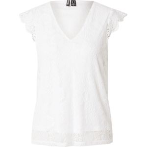 Pieces - PCOLLINE SL LACE V-Neck Top - Cloud Dancer - Kant - Mouwloos
