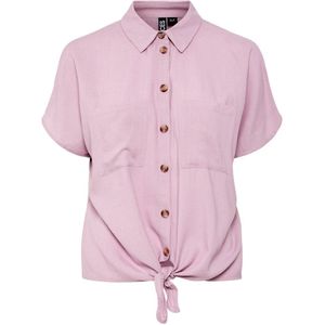 Pieces - Pia - Blouse - Effen - Mix van Viscose en Linnen