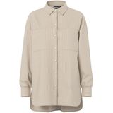 Pieces - Melia Loose Fit Overhemd - Blauw - 55% Gerecycled Polyester, 45% Katoen