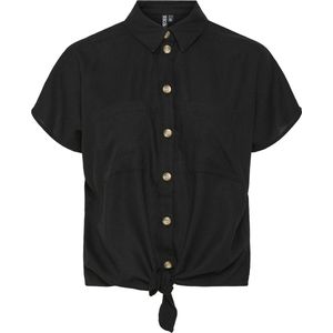 Pieces - Pia - Blouse - Effen - Mix van Viscose en Linnen