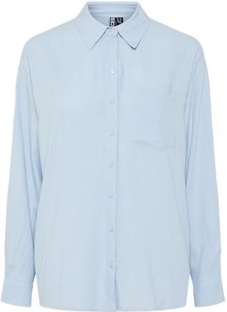 Pieces - Pia Loose Fit Overhemd - Wit - 70% Viscose 30% Linnen