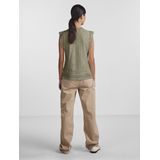 Pieces - Trekking Green - Top - Kanten Patroon - Mouwloos