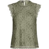 Pieces - Trekking Green - Top - Kanten Patroon - Mouwloos