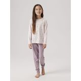 NAME IT KIDS pyjama Bow met all over print donkerroze/ecru