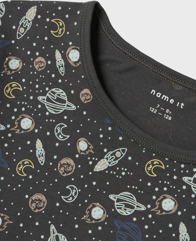 Jersey - Pyjama's - Korte Mouwen - Elastische Taille - Herhalingsprint