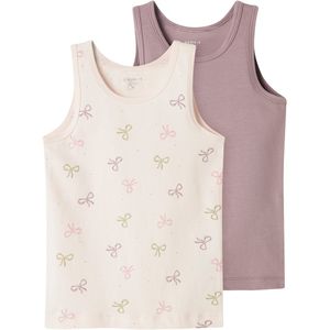 NAME IT MINI hemd met strikjes dessin - set van 2 roze/mauve