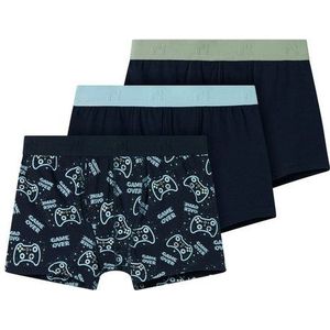 Name it kids Nkmboxer 3P Sapphire Game Noos Set van 3 boxershorts voor jongens, Dark Sapphire, numeric_146, Dark Sapphire