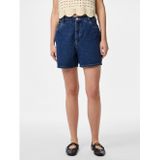 Pieces - PCABBI MW SHORTS NOOS - Jeansshort - Medium Blue Denim - 87% Katoen