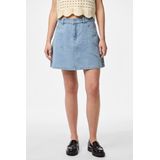 Pieces - Denim Rok - Light Blue - 87% Katoen