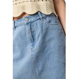 Pieces - Denim Rok - Light Blue - 87% Katoen