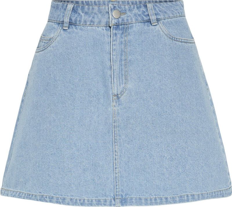Pieces - Denim Rok - Light Blue - 87% Katoen