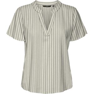VERO MODA - Vmmymilo SS V-hals Top - Zilver - Geweven