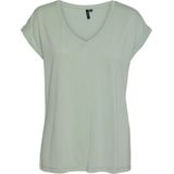 Vero Moda T-shirt Vmfilli Ss V-neck Tee Ga Noos 10247666 Gray Mist Dames