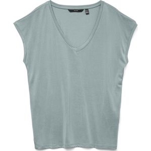 Vero Moda T-shirt Vmfilli Ss V-neck Tee Ga Noos 10247666 Gray Mist Dames