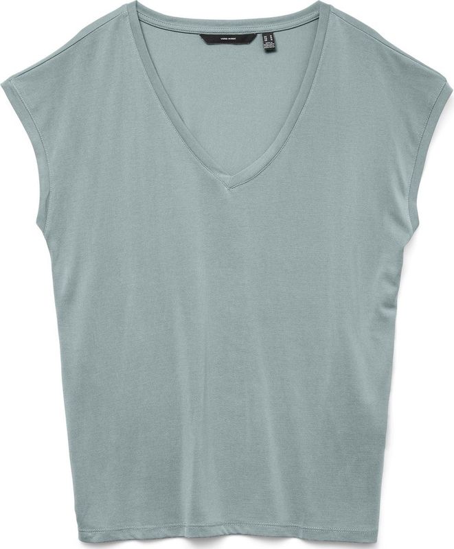 Vero Moda T-shirt Vmfilli Ss V-neck Tee Ga Noos 10247666 Gray Mist Dames