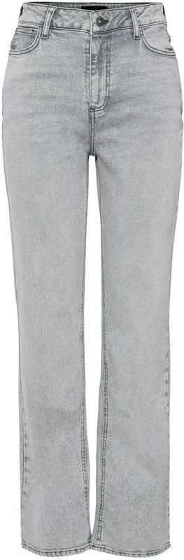 Pieces - Pckelly Hw Straight Jeans - Lichtgrijs - Denim - Dames
