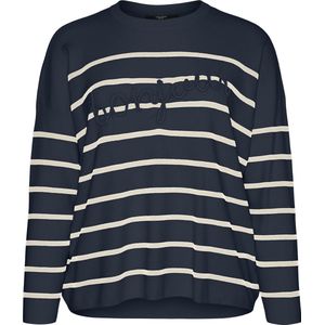 Vero Moda - Vmaria Bonjour LS O-Neck Pullover - Zwart - 52% Lenzing Ecovero Viscose