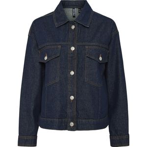 Pieces - Pcelma Denim Jacket - Dames - Dark Bleu - Katoenmix
