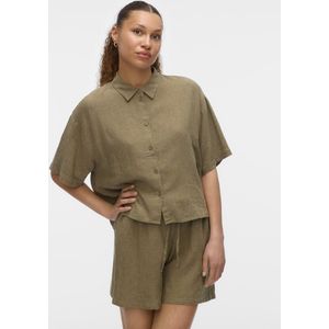 Shirt - Blauw - Linnen - Relaxed Fit