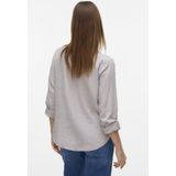 Vero Moda - Vmlinn Ls V-neck - Blouse - Moon Rock - 55% Linnen, 45% Viscose