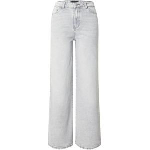 Pieces - Pcselma Hw Wide Jeans - Lichtgrijs - Denim