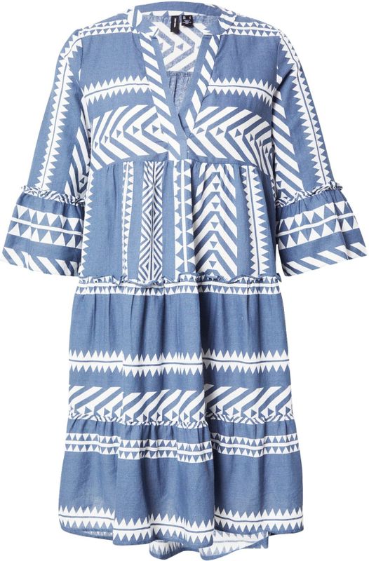 Jurk - Zwart - V-Hals - 3/4 Wijde Mouwen - Loose Fit