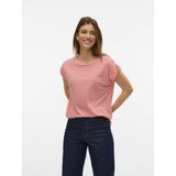 Vero Moda - Casual T-shirt - Gestreept - 95% Lyocell Tencel - Korte Mouwen