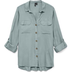 VERO MODA Vmbumpy L/S T-shirt voor Dames - Mistig Grijs