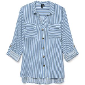 Vero Moda - Vmbumpy Shirt New Wvn Noos - Blouse - Azure Blue - 100% Viscose