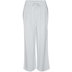 Broek - Wit - Katoen - Wijde Pijpen - Elastische Taille