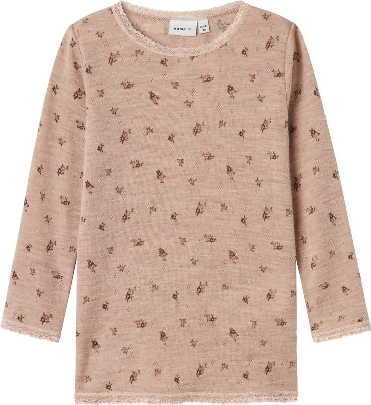 Needle Drop - T-shirt - Print - Ronde Hals - Lange Mouwen - 100% Merinowol