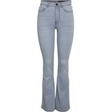 Jeans - Flared - Effen - Denim - Light Washed - High Waist