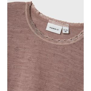 Merino Wol Top - Lange Mouwen - Ronde Hals - Regular Fit - Kantdetail