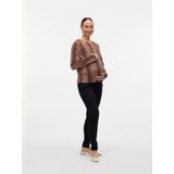 MAMALICIOUS - MLaura - Shirt - Bruin - Dierenprint - Lange Mouw
