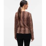 MAMALICIOUS - MLaura - Shirt - Bruin - Dierenprint - Lange Mouw